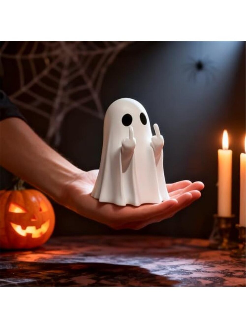 Halloween Ghost Figurine White Decorative Cute Finger Ghost Ornaments - Picture 6 of 6